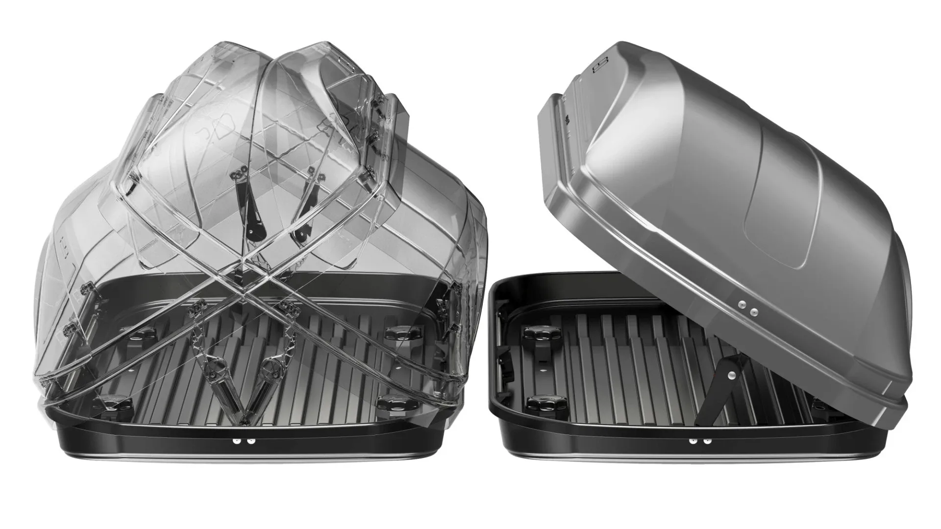 Автомобильный бокс Евродеталь Магнум 390 Серый матовый 185 х 84 х 42 — изображение 5