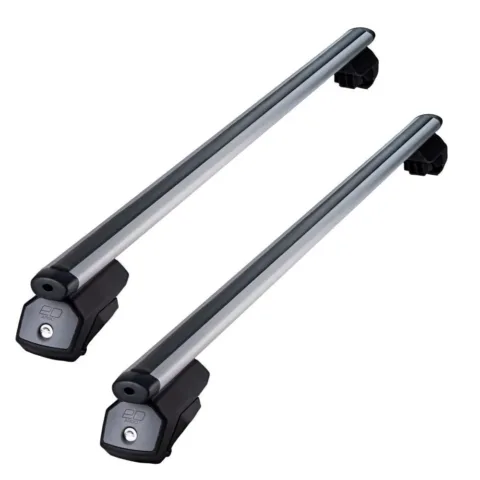 Универсальный Багажник на интегрированные рейлинги Евродеталь Арго, аэродинамические дуги c замком