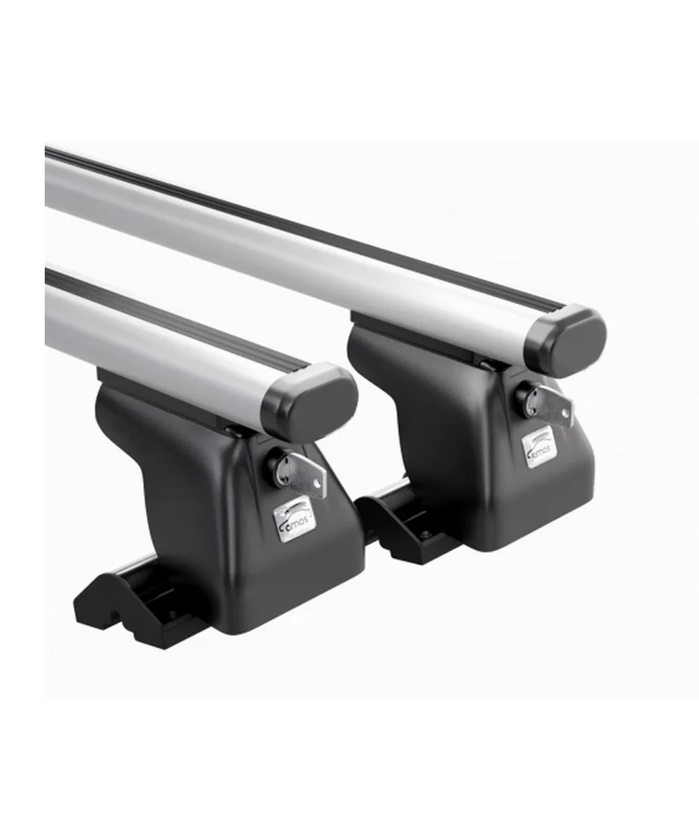 Багажник в штатные отверстия на крышу авто Amos Dromader C-15 1,4 аэродинамические c закрытием замком Plus