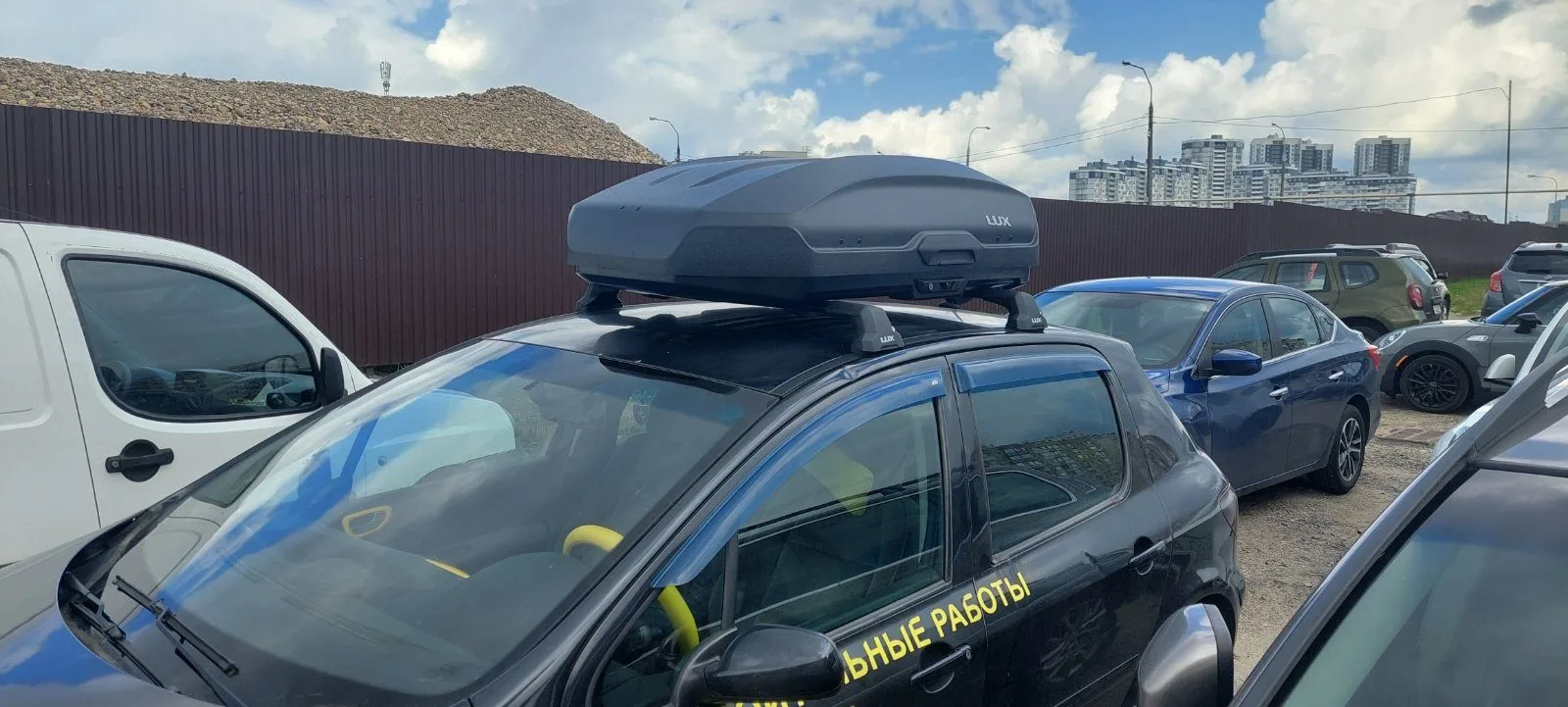 Комплект автобокс и багажник Peugeot 307 хетчбэк пример установки.