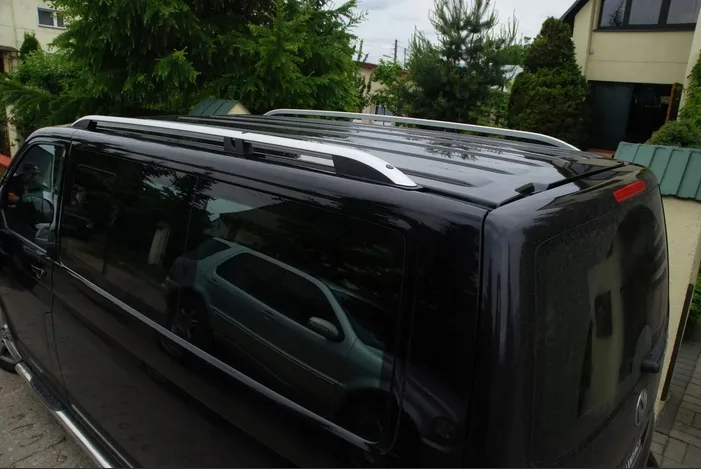 Рейлинги на крышу Volkswagen T5, T6 серые короткая база