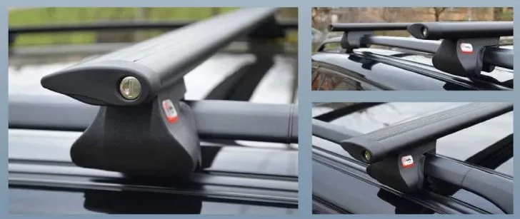 Крепление багажника на рейлинги Amos AlFA 1,2 aero (крыло) Black + ключ — изображение 3