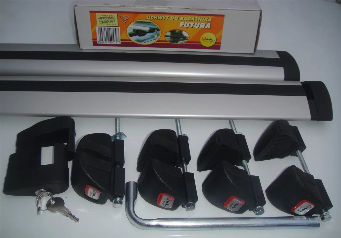 Поперечины на рейлинги Amos Futura 1,2 aero (крыло) + ключ