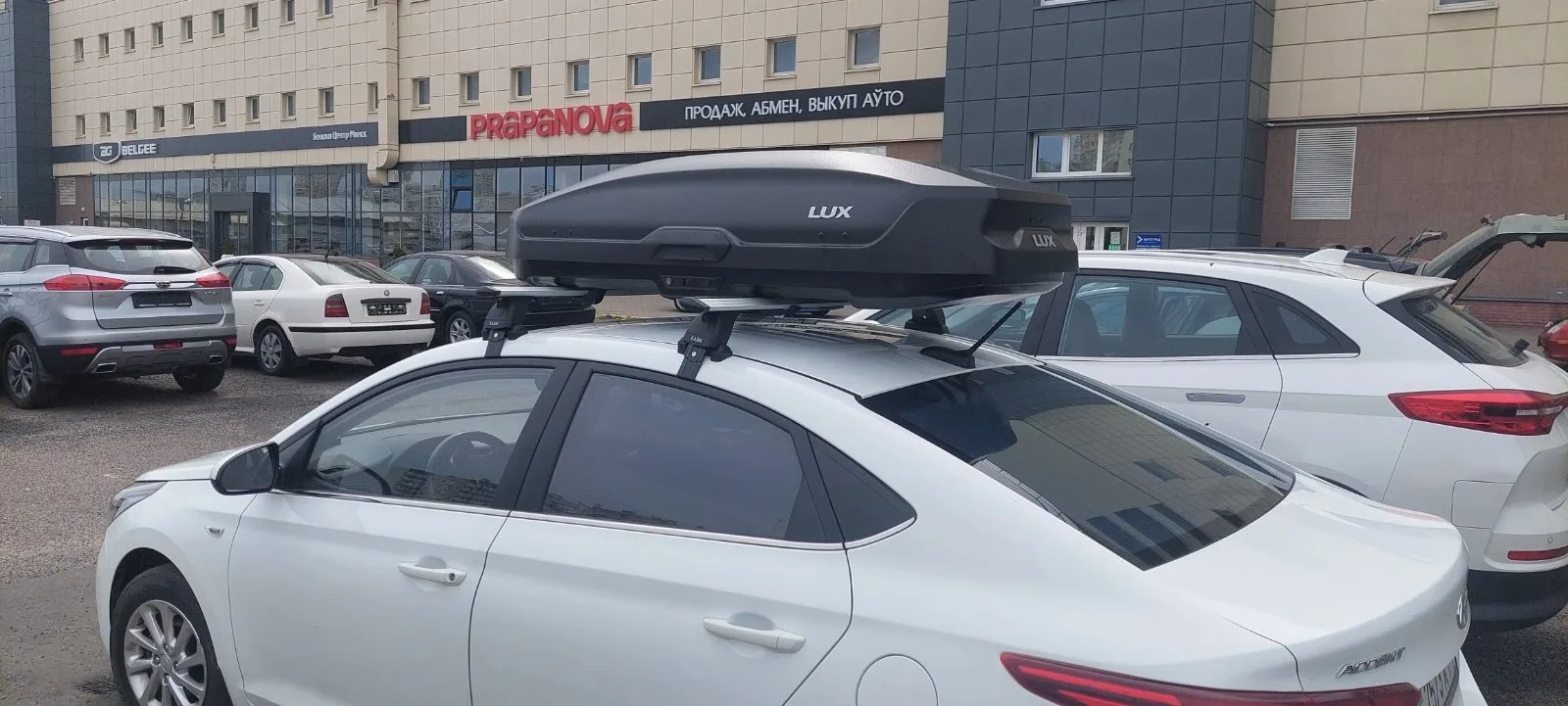 Автобокс и багажник Hyundai Solaris пример установки. — изображение 3