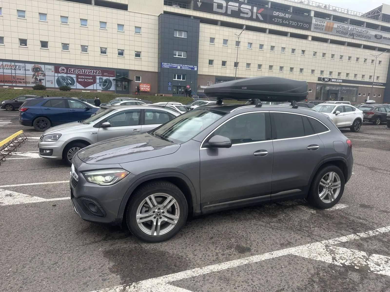 Автобокс и багажник Mercedes-Benz GLA II (H247) пример установки.